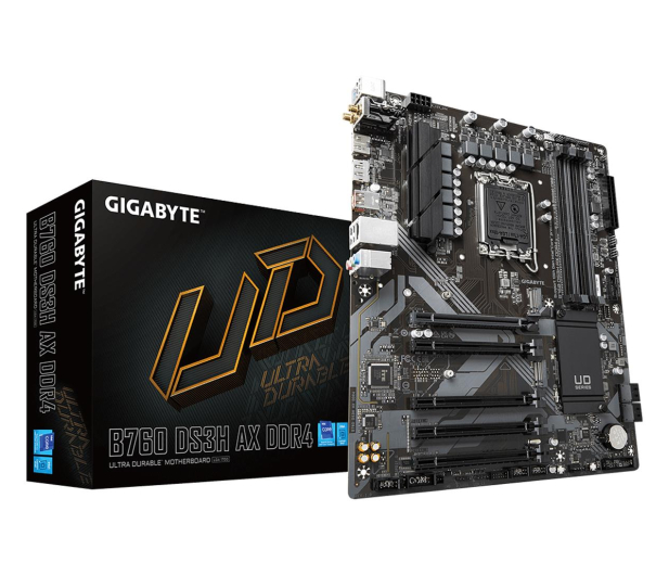 GIGABYTE Płyta główna B760 DS3H AX DDR4 s1700 4DDR4 DP/HDMI ATX - 1146605 - zdjęcie